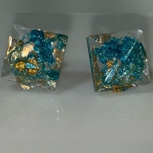 Turquoise/Gold Stud Earrings